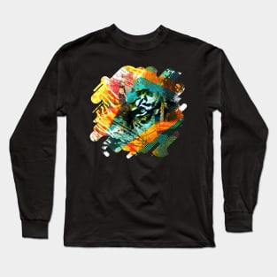 Bengal Tiger in  Abstract Paint Digital art Long Sleeve T-Shirt